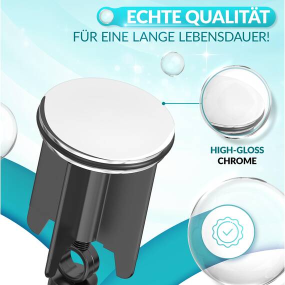 EsGo Sanitär - Universal Waschbeckenstöpsel 40mm - Geeignet für Alle Handelsüblichen Waschbecken und Bidets - Edelstahl Abflussstopfen Höhenverstellbar