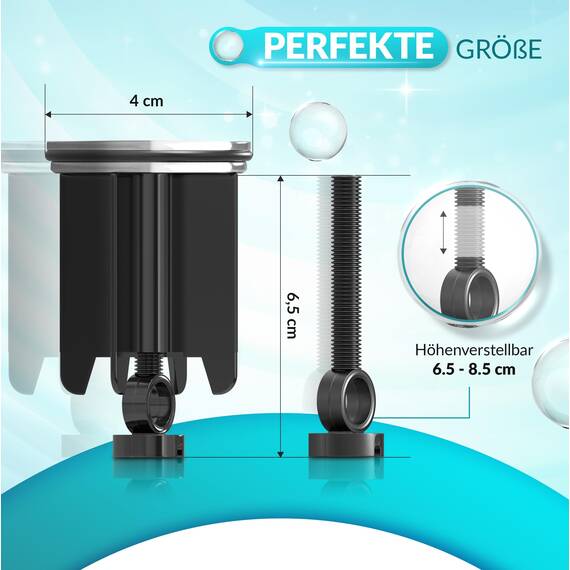 EsGo Sanitär - Universal Waschbeckenstöpsel 40mm - Geeignet für Alle Handelsüblichen Waschbecken und Bidets - Edelstahl Abflussstopfen Höhenverstellbar