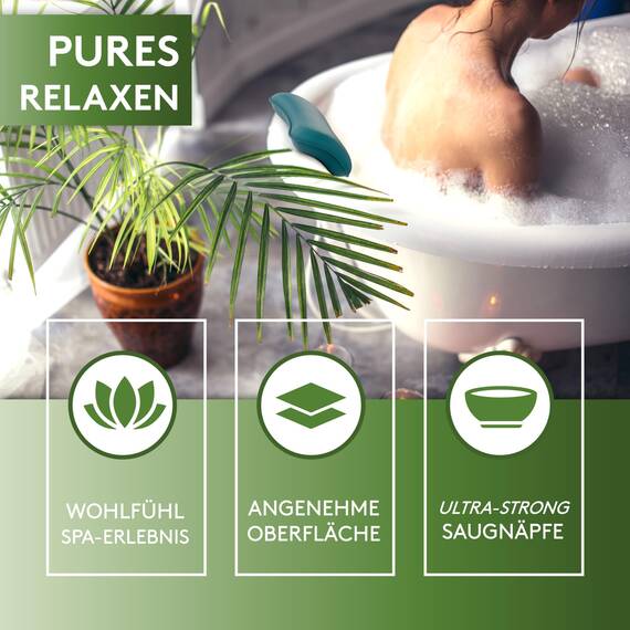 SilverRack Premium Badewannenkissen Petrol - Badekissen für Badewanne - Kissen Badewanne mit Saugnäpfen - Nackenkissen als Nacken- & Whirlpool Kopfstütze - Badewannen Zubehör - Bath Pillow Spa