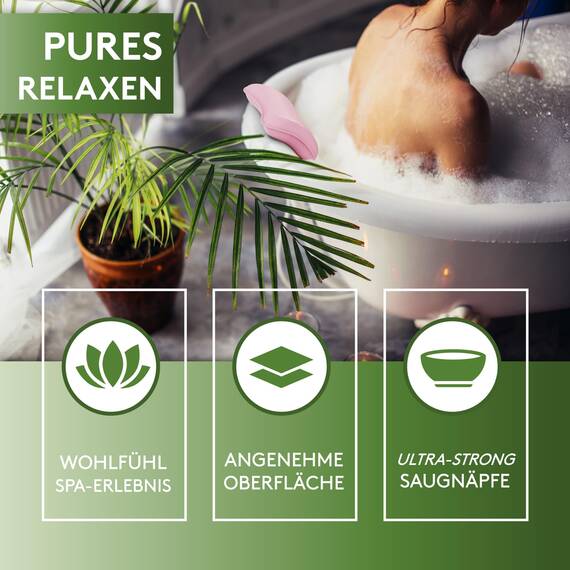SilverRack Premium Badewannenkissen Pink - Badekissen für Badewanne - Kissen Badewanne mit Saugnäpfen - Nackenkissen als Nacken- & Whirlpool Kopfstütze - Badewannen Zubehör - Bath Pillow Spa