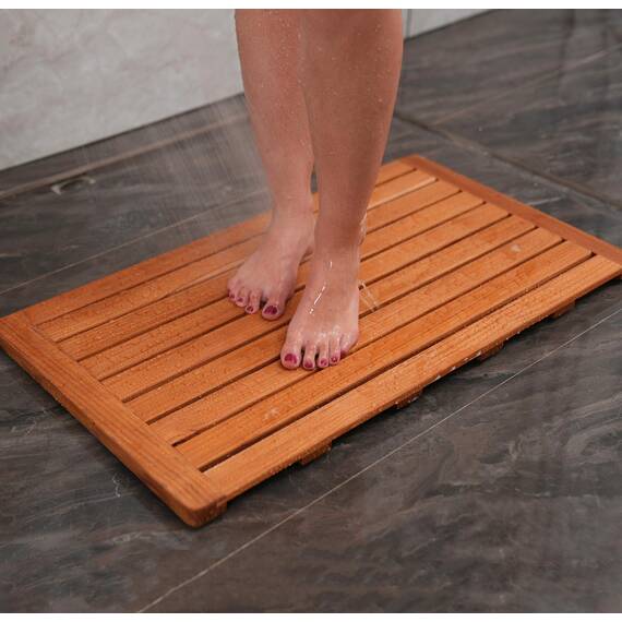 Utoplike Teak Badematte, rutschfeste Duschmatte für Badezimmer, Holzbodenmatte, extra groß, geeignet für Spa, Zuhause oder im Freien