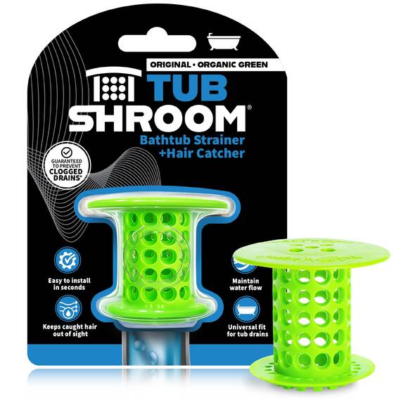 Tubshroom Wannenablauf-Haarfänger Waschbecken, Silikon, Grün