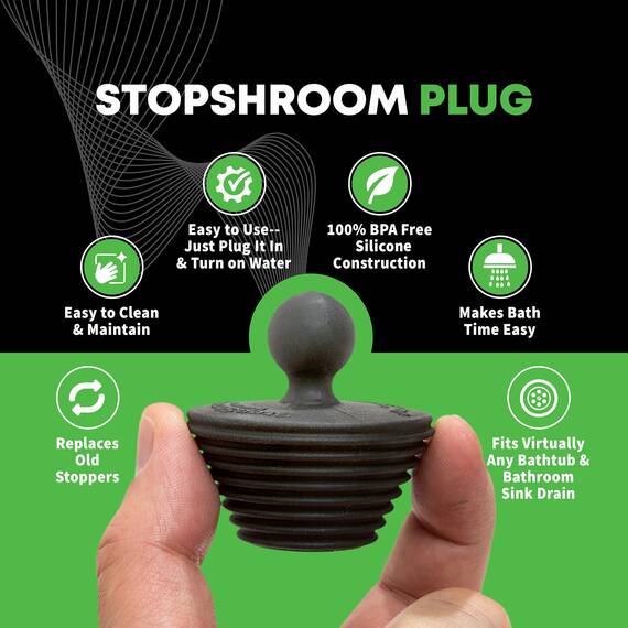 SinkShroom Ultra-revolutionärer Abflussschutz für Waschbecken, Edelstahl, Combo with Stopper