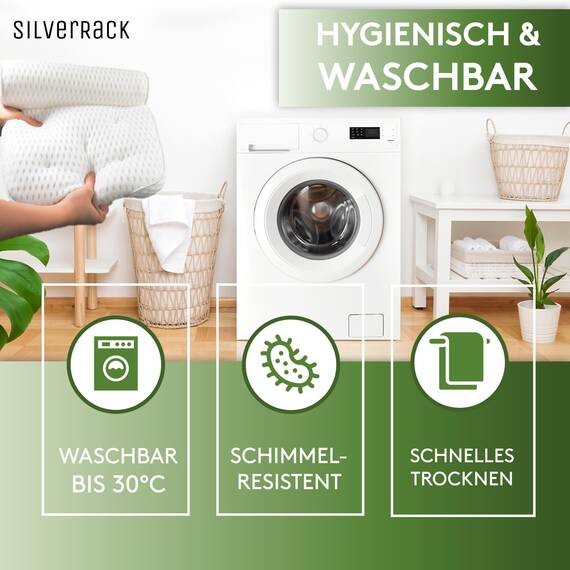 SilverRack Badewannenkissen MEDIUM-WEICH [Weiß 4D] - Nackenkissen für Badewanne mit Saugnäpfen als Badewannen-Zubehör - Kissen für Badewanne - Badekissen mit ergonomischer Passform