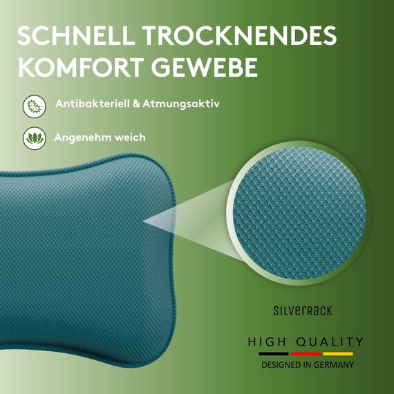 SilverRack Premium Badewannenkissen Petrol - Badekissen für Badewanne - Kissen Badewanne mit Saugnäpfen - Nackenkissen als Nacken- & Whirlpool Kopfstütze - Badewannen Zubehör - Bath Pillow Spa