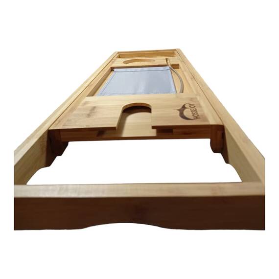 Bamboe Badkuip Caddy Bad Tub Tray met Verlengde Pagina 's Gericht in Book Tablet Houder Mobiele Telefoon Tray & Geïntegreerde Wijnglazen houder en andere Accessoires plaatsing