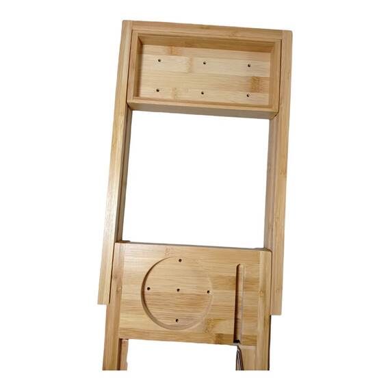 Bamboe Badkuip Caddy Bad Tub Tray met Verlengde Pagina 's Gericht in Book Tablet Houder Mobiele Telefoon Tray & Geïntegreerde Wijnglazen houder en andere Accessoires plaatsing