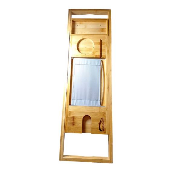 Bamboe Badkuip Caddy Bad Tub Tray met Verlengde Pagina 's Gericht in Book Tablet Houder Mobiele Telefoon Tray & Geïntegreerde Wijnglazen houder en andere Accessoires plaatsing