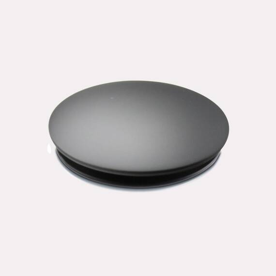 Pop-Up-Ablaufgarnitur für Waschbecken, ohne Überlauf, passend für 3,8 cm bis 6,9 cm Waschbeckenöffnungen mit 3,8 cm Saitenhalter mit großer Kappe, massiver Messing-Ablaufstopfen (mattschwarz)