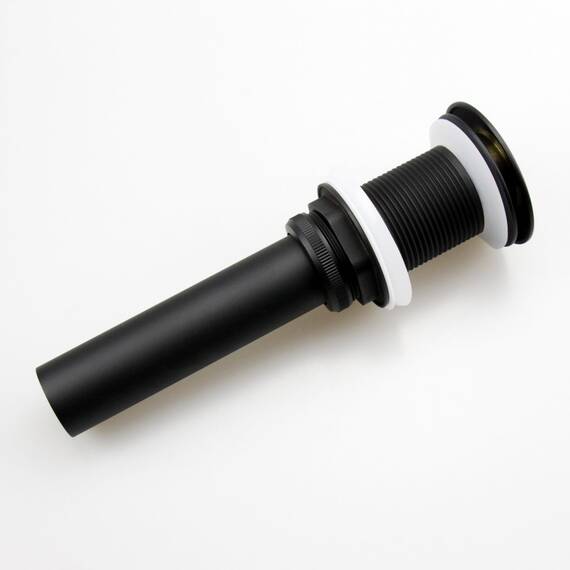 Pop-Up-Ablaufgarnitur für Waschbecken, ohne Überlauf, passend für 3,8 cm bis 6,9 cm Waschbeckenöffnungen mit 3,8 cm Saitenhalter mit großer Kappe, massiver Messing-Ablaufstopfen (mattschwarz)