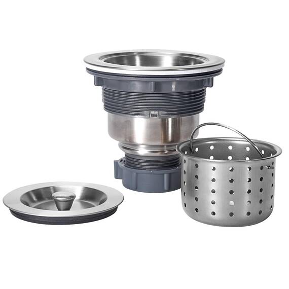 KONE 3-1/2-inch Kitchen Sink Strainer with Removable Deep Waste Basket/Strainer Assembly/Sealing Lid, Stainless Steel by K.ONE