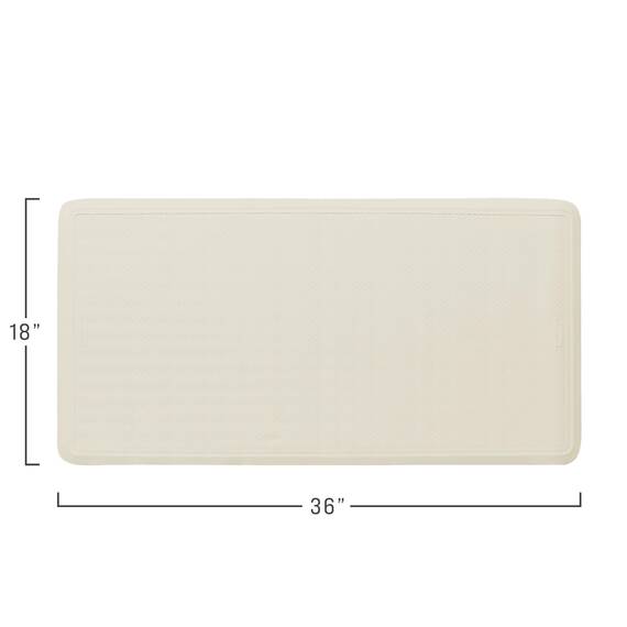 Rubbermaid Commercial Products Badewannen- und Duschmatte, 91,4 x 45,7 cm, weiß, extra lang, maschinenwaschbar, rutschfeste Badezimmermatte mit Saugnäpfen für Zuhause/Hotel/Dusche/Badewanne