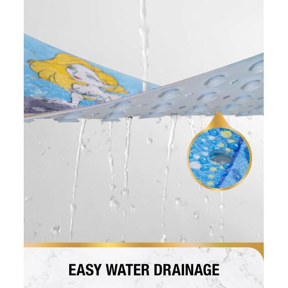HITSLAM Badewannenmatte rutschfest Kinder, 101x40cm Extra Lange Antirutschmatte Badewanne Kinder, Duschmatte rutschfest Baby, Schimmelresistent & Maschinenwaschbar Badematte, Meerjungfrau