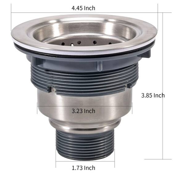 KONE 3-1/2-inch Kitchen Sink Strainer with Removable Deep Waste Basket/Strainer Assembly/Sealing Lid, Stainless Steel by K.ONE