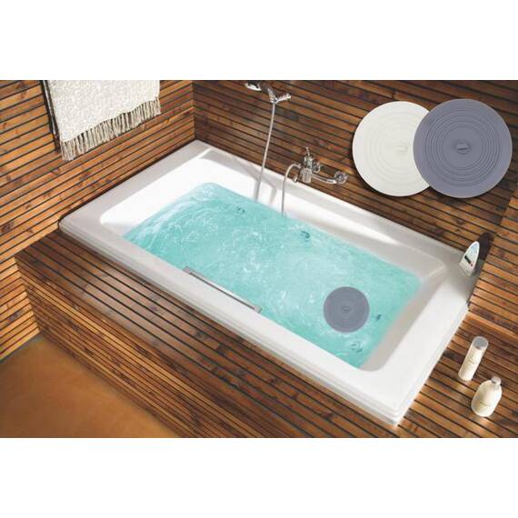 V-TOP Badewannenstopfen aus Silikon, 15,2 cm, Haarstopper, Flacher breiter Saugnapf, für Küche, Bad und Waschküche, 2 Stück
