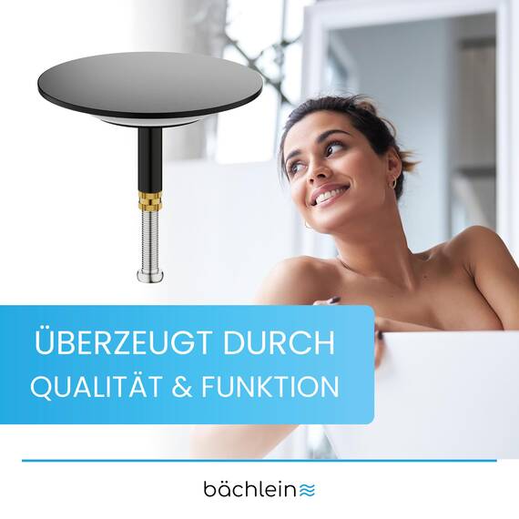 Bächlein Universal Badewannenstöpsel - Abfluss-Stopfen [PVD Schwarz]