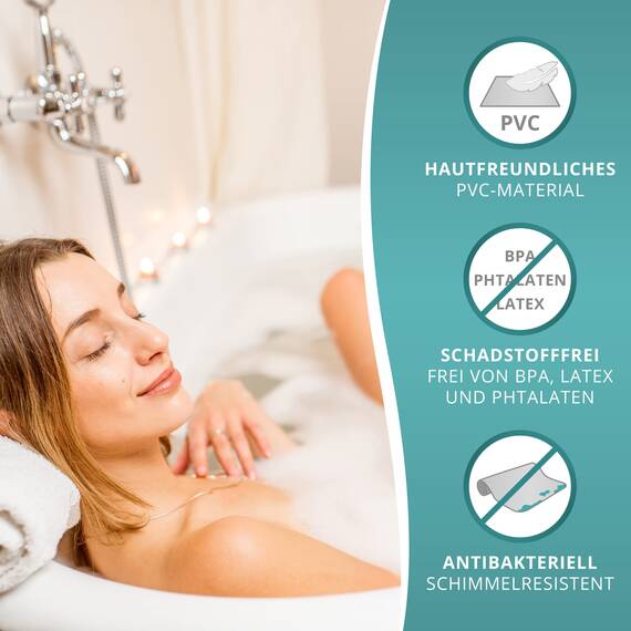 Engelbach® Badewannenmatte rutschfest Inkl. 2 Haken zum Trocknen 88x40cm - Badewanne Antirutschmatte 100% BPA-Frei - Badewanneneinlage schimmelresistent & maschinenwaschbar