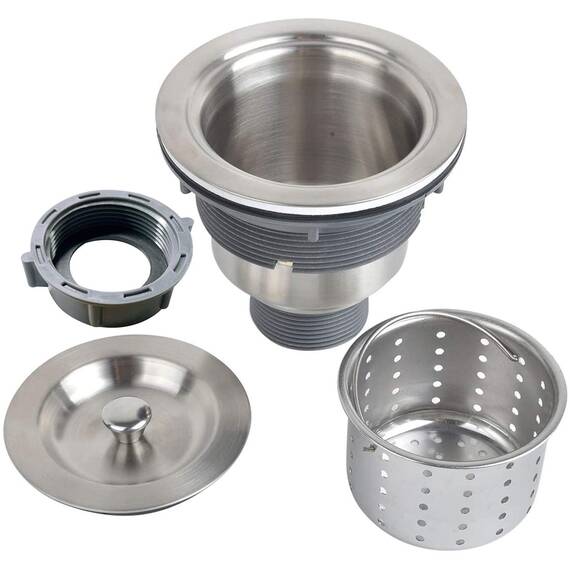 KONE 3-1/2-inch Kitchen Sink Strainer with Removable Deep Waste Basket/Strainer Assembly/Sealing Lid, Stainless Steel by K.ONE