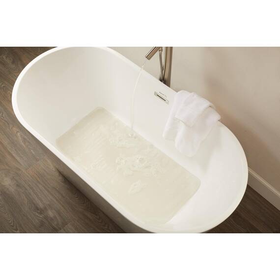 Rubbermaid Commercial Products Badewannen- und Duschmatte, 91,4 x 45,7 cm, weiß, extra lang, maschinenwaschbar, rutschfeste Badezimmermatte mit Saugnäpfen für Zuhause/Hotel/Dusche/Badewanne