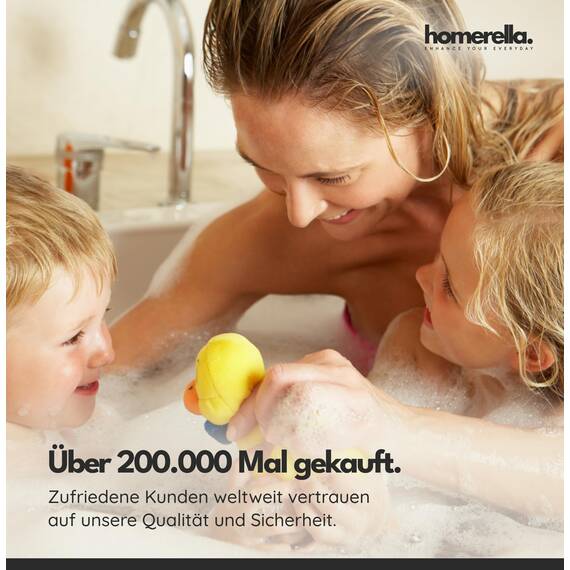 homerella® Badewannenmatte rutschfest 88x39cm, INKL. HAKEN, Rutschfeste Badematte BPA frei, Duschmatte rutschfest, Antirutschmatte Badewanne, Rutschmatte Badewanne, schimmelresistent&maschinenwaschbar