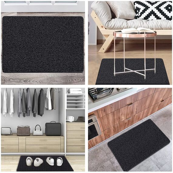 Badewannenmatte, rutschfeste Duschmatten, 60 x 87 cm, Badematte für strukturierte Wannenoberfläche, Luffa-Matten für Dusche und Badezimmer, schnell trocknend, schwarz
