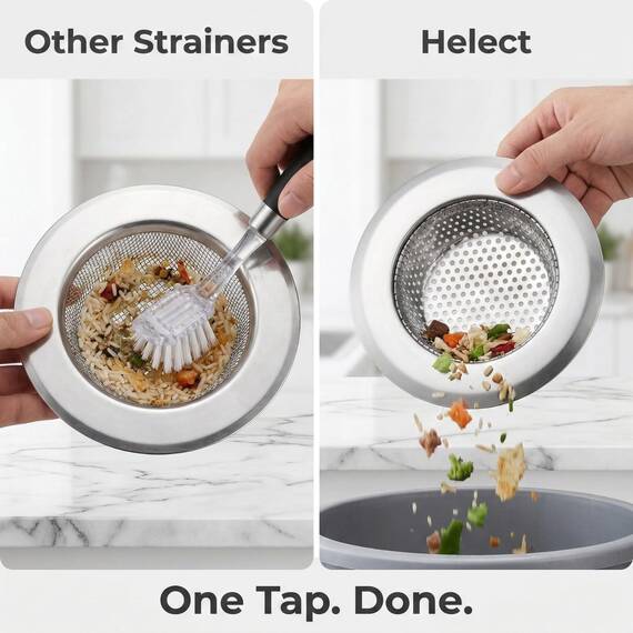 Helect Filter Edelstahl-Spüle Stöpsel Filter Sieb für Spülbecken, Edelstahl Spüle Sieb Stöpsel 3 Stück (11 cm)