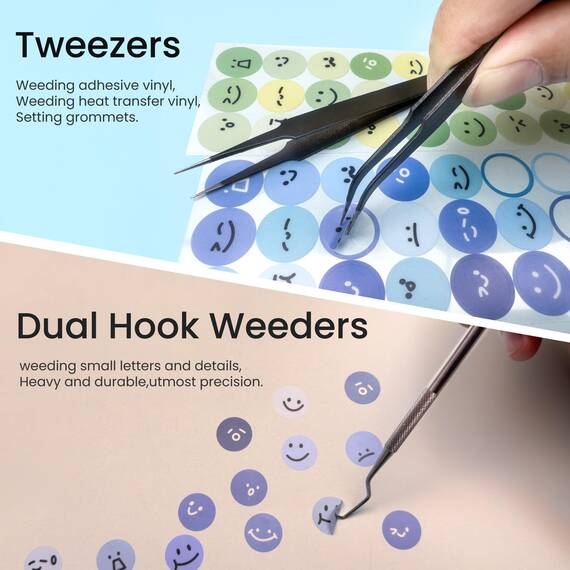 MELARQT 16-teiliges Bastelwerkzeug-Set, Vinyl Unkrautwerkzeuge, Craft Basic Set, Craft Vinyl Tools Kit für Silhouetten/Cameos/Schriftzug/Schneiden/Spleißen