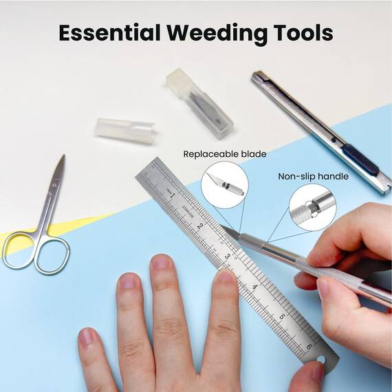MELARQT 16-teiliges Bastelwerkzeug-Set, Vinyl Unkrautwerkzeuge, Craft Basic Set, Craft Vinyl Tools Kit für Silhouetten/Cameos/Schriftzug/Schneiden/Spleißen