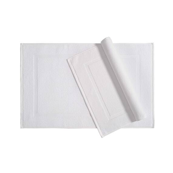 Amazon Basics AmazonCommercial Badematten-Set, 100% Baumwolle, 6 Stück, 50,8 x 76,2 cm, 684 g/m², Weiß