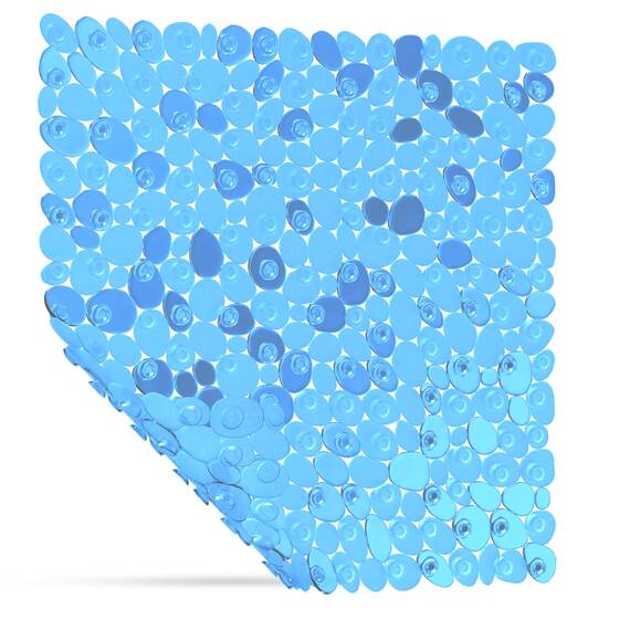 SilverRack Duschmatte rutschfest 53 x 53 cm Antirutschmatte Dusche BPA Frei Badvorleger rutschfest & maschinenwaschbar, schimmelresistent, Kieselsteinoptik Blau