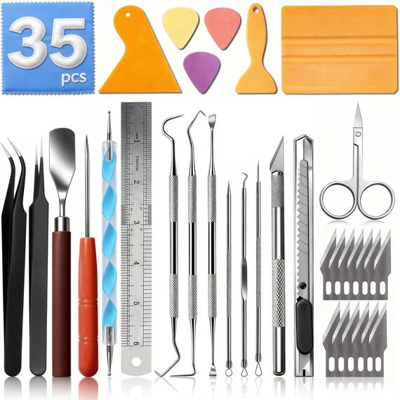 MELARQT 16-teiliges Bastelwerkzeug-Set, Vinyl Unkrautwerkzeuge, Craft Basic Set, Craft Vinyl Tools Kit für Silhouetten/Cameos/Schriftzug/Schneiden/Spleißen