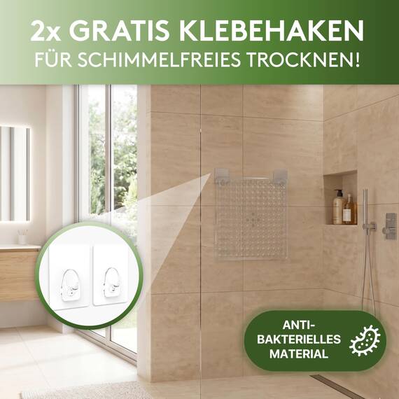 SilverRack - rutschfeste Duschmatte 53x53 cm - BPA-frei - Kinderduschmatte - maschinenwaschbar & schimmelresistent