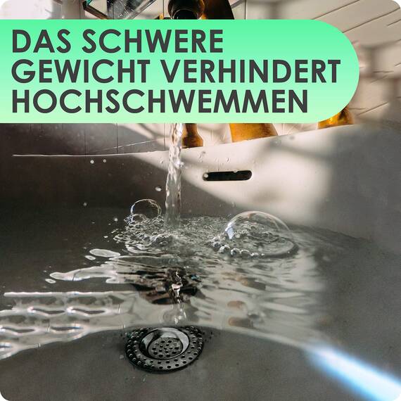 Kitchen Helpis® 4X Abflusssieb für ALLE ABFLÜSSE geeignet, extra schwer -14g-, kein Hochschwemmen, aus rostfreiem SS304 Edelstahl, schnell ablaufend, Sieb für Spülbecken oder Haarsieb für Dusche