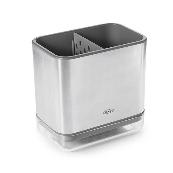 OXO Good Grips Praktischer Spülutensilien-Halter aus Edelstahl – 9,7 x 14,5 x 14 cm