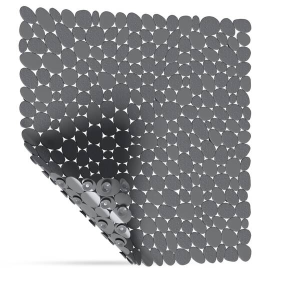 SilverRack DermaSensitive Duschmatte | 100% BPA-frei (dunkelgrau) | Steinoptik | für Kinder und Babys | rutschfeste, sichere Dusche