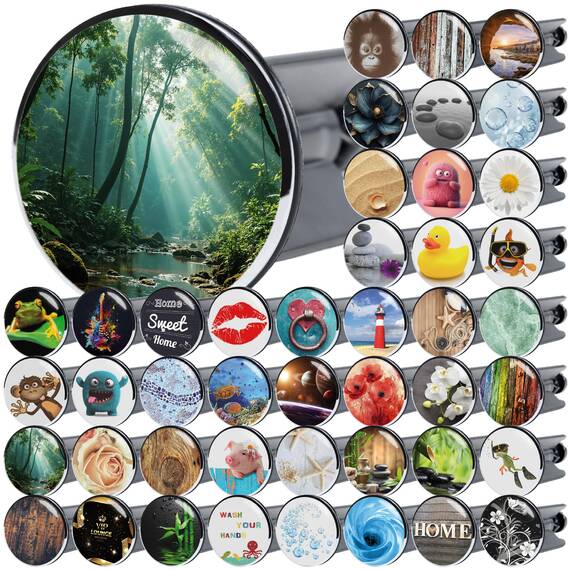 Sanilo Waschbeckenstöpsel, viele schöne Stöpsel für das Waschbecken zur Auswahl, universal mit Motiv (Rainforest)
