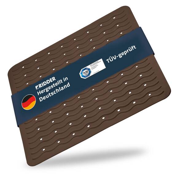 RIDDER Duscheinlage, Duschmatte ca. 54x54 cm, Playa, braun | Allergikerfreundlich | Made in Germany | Nachhaltig | Recyclebar | Waschbar | PVC-frei