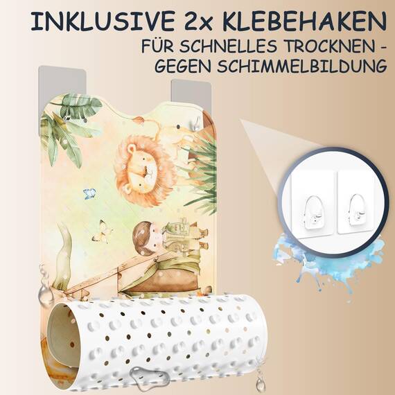SilverRack Badewannenmatte Kinder rutschfest [100x40cm] - Antirutschmatte Badewanne BPA frei - Badematte Kinder - für Baby & Kinder - Antirutsch Matte - Bath Mat - Safari rechte Seite