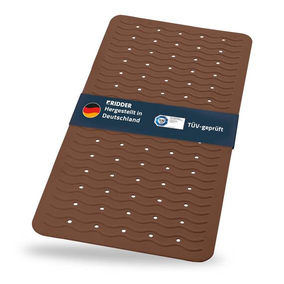 RIDDER Wanneneinlage, Badematte, Badewanneneinlage ca. 38x80 cm, Playa, braun | Allergikerfreundlich | Made in Germany | Nachhaltig | Recyclebar | Waschbar | PVC-frei