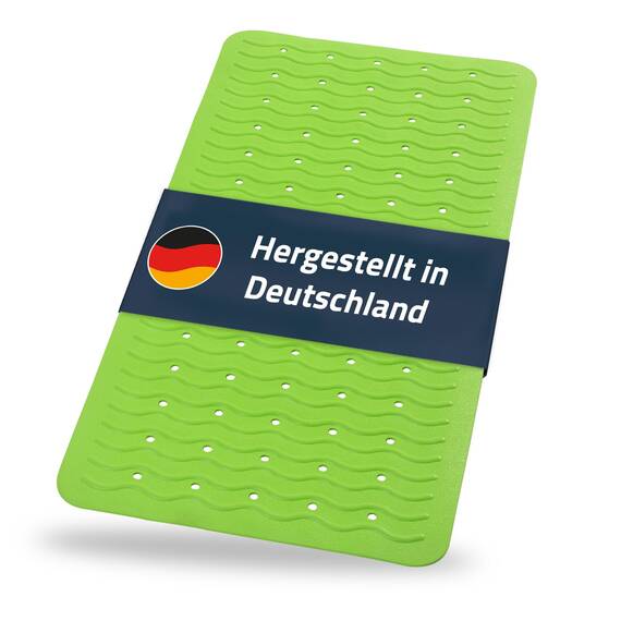 RIDDER – Badewanneneinlage Playa 38x80cm, hellgrün, 100% TPE | Made in Germany Badewannenmatte aus hautfreundlichem TPE. Maschinenfeste Antirutschmatte mit Saugnäpfen & Ablauföffnungen
