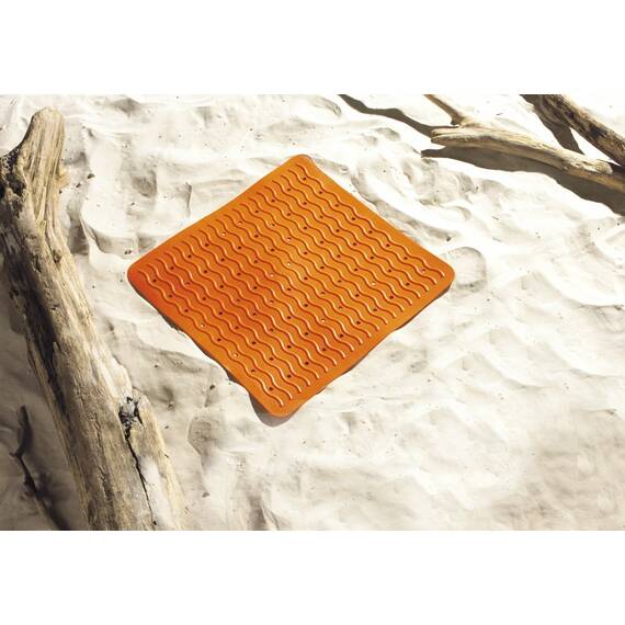 RIDDER Duscheinlage, Duschmatte ca. 54x54 cm, Playa, orange | Allergikerfreundlich | Made in Germany | Nachhaltig | Recyclebar | Waschbar | PVC-frei