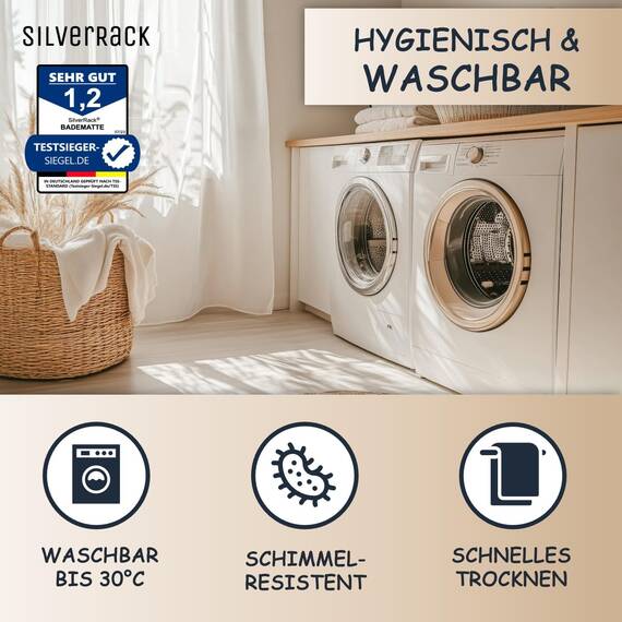SilverRack Badewannenmatte Kinder rutschfest [100x40cm] - Antirutschmatte Badewanne BPA frei - Badematte Kinder - für Baby & Kinder - Antirutsch Matte - Bath Mat - Einhorn Linke Seite