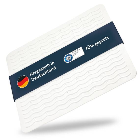 RIDDER Duscheinlage, Duschmatte ca. 54x54 cm, Playa, weiß | Allergikerfreundlich | Made in Germany | Nachhaltig | Recyclebar | Waschbar | PVC-frei