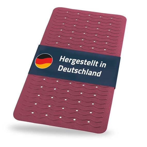 RIDDER – Badewanneneinlage Playa 38x80cm, lila, 100% TPE | Made in Germany Badewannenmatte aus hautfreundlichem TPE. Maschinenfeste Antirutschmatte mit Saugnäpfen & Ablauföffnungen