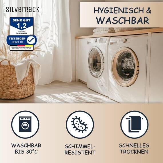 SilverRack Badewannenmatte Kinder rutschfest [100x40cm] - Antirutschmatte Badewanne BPA frei - Badematte Kinder - für Baby & Kinder - Rochen Unterwasserwelt Blau rechts