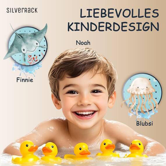 SilverRack Badewannenmatte Kinder rutschfest [100x40cm] - Antirutschmatte Badewanne BPA frei - Badematte Kinder - für Baby & Kinder - Antirutsch Matte - Bath Mat - Rochen Unterwasserwelt Grün