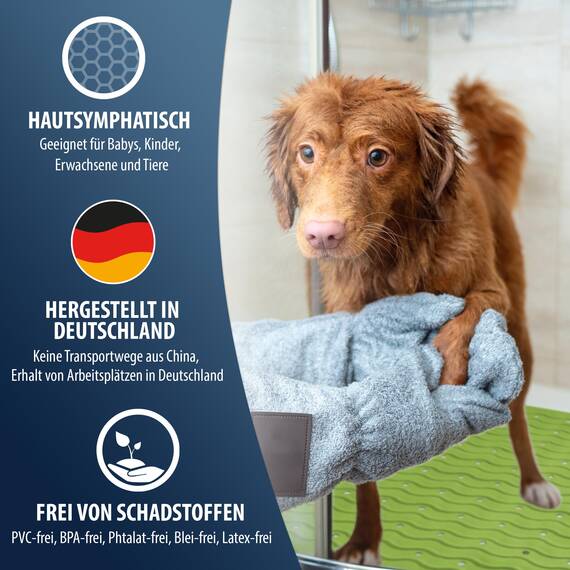 RIDDER – Badewanneneinlage Playa 38x80cm, lindgrün, 100% TPE | Made in Germany Badewannenmatte aus hautfreundlichem TPE. Maschinenfeste Antirutschmatte mit Saugnäpfen & Ablauföffnungen