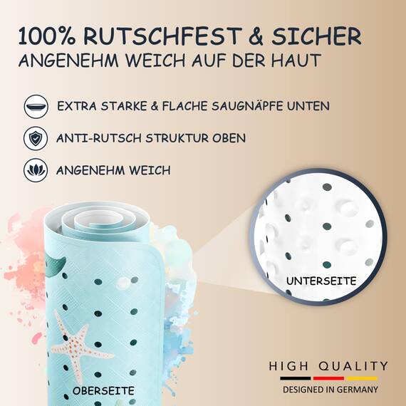 SilverRack Badewannenmatte Kinder rutschfest [100x40cm] - Antirutschmatte Badewanne BPA frei - Badematte Kinder - für Baby & Kinder - Antirutsch Matte - Bath Mat - Wal Unterwasserwelt Grün