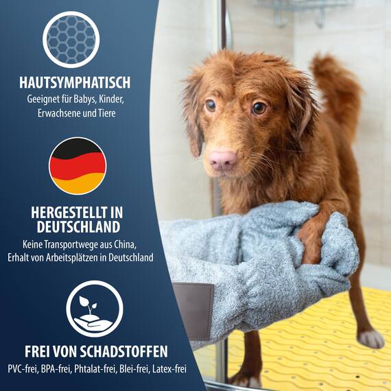 RIDDER – Badewanneneinlage Playa 38x80cm, hellgelb, 100% TPE | Made in Germany Badewannenmatte aus hautfreundlichem TPE. Maschinenfeste Antirutschmatte mit Saugnäpfen & Ablauföffnungen