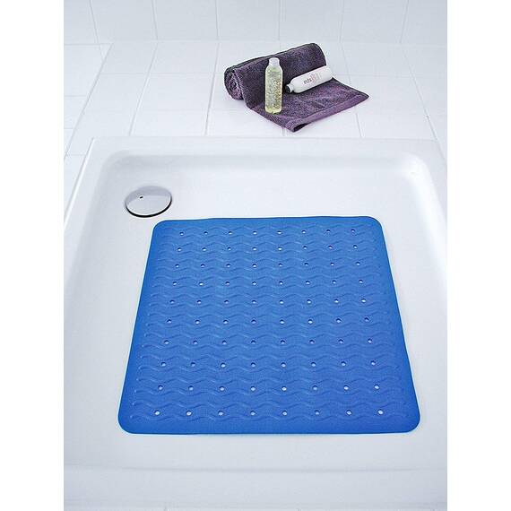 RIDDER Duscheinlage, Duschmatte ca. 54x54 cm, Playa, blau | Allergikerfreundlich | Made in Germany | Nachhaltig | Recyclebar | Waschbar | PVC-frei